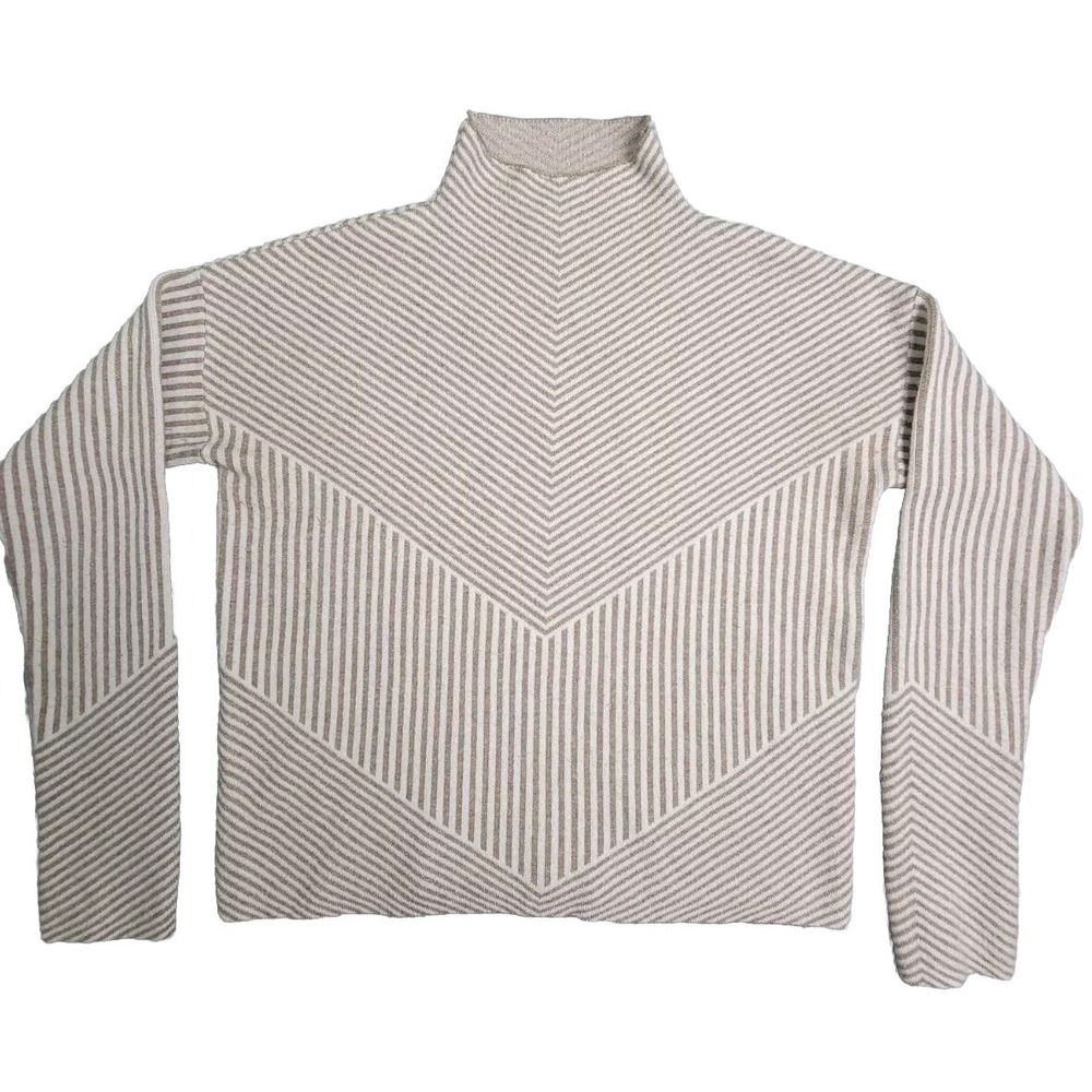 Cynthia Rowley Womens Tight-Knit Striped Print Mock Neck‎ Sweater Size XS